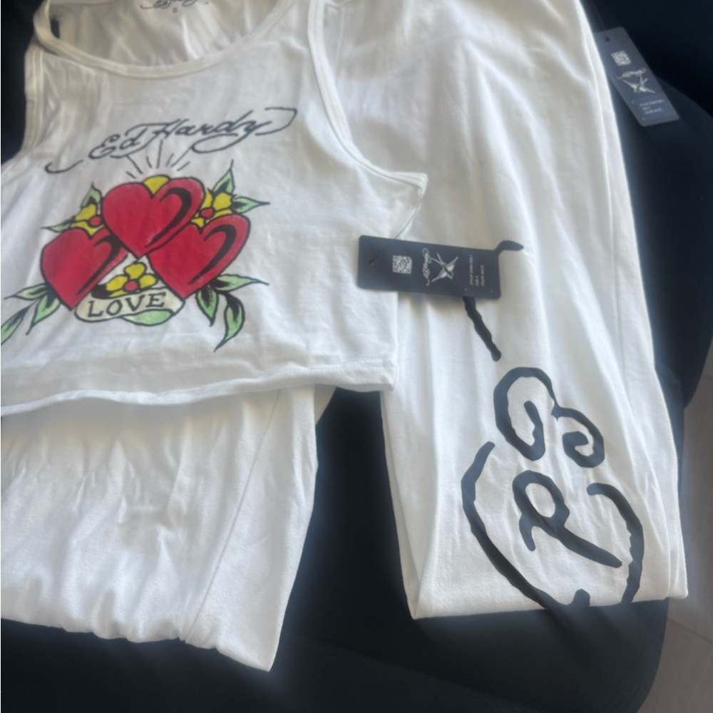 Ed Hardy Lover Pant Set - White